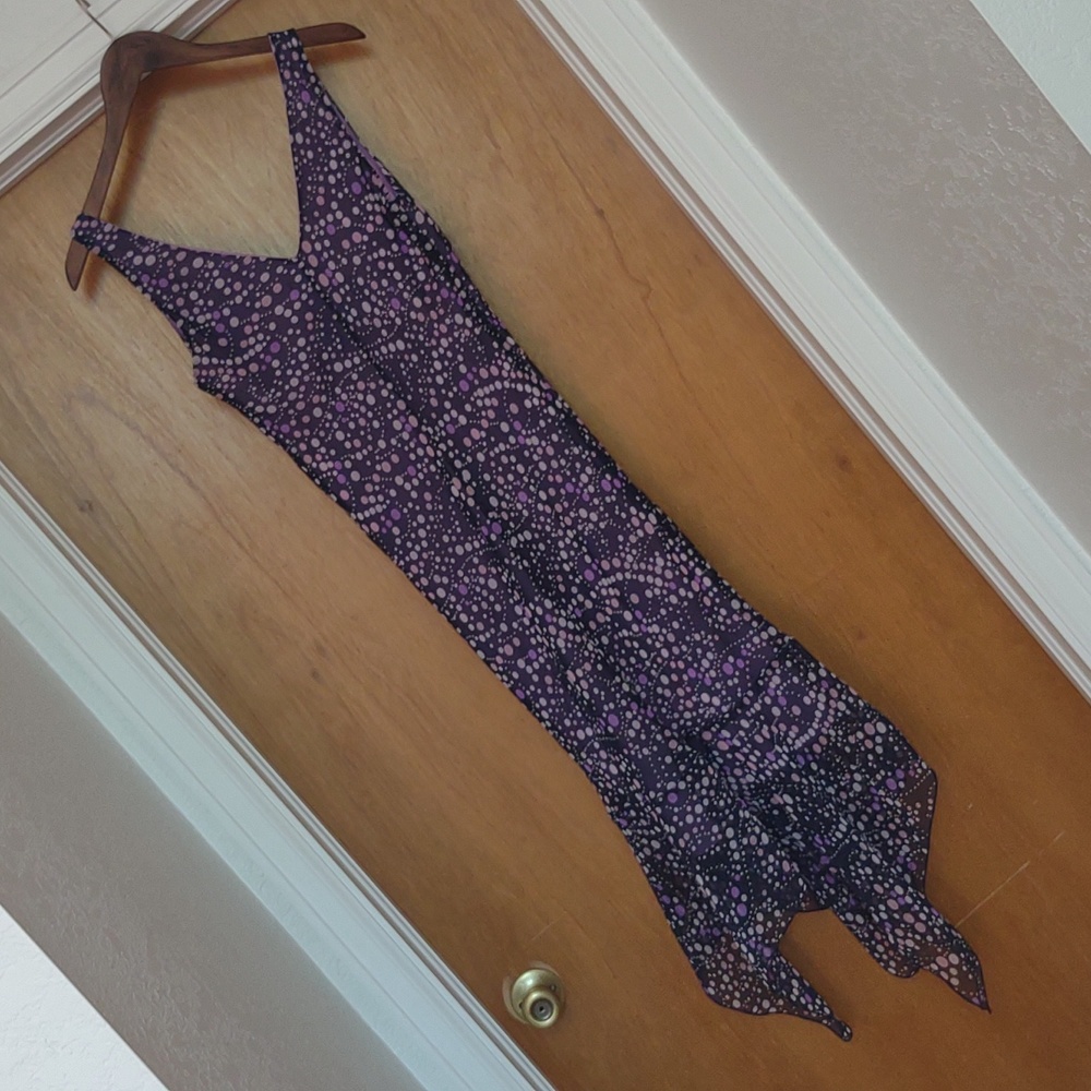 Gorgeous Purple Dots Handkerchief Dress - Picture 5 of 8